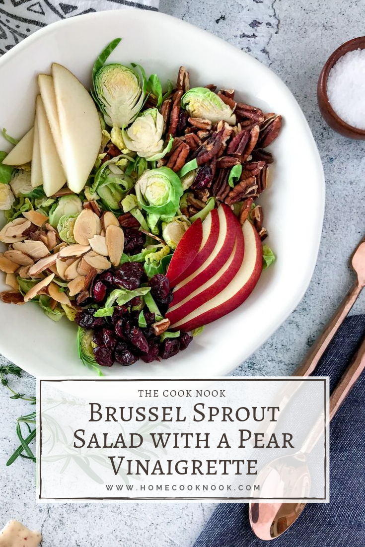 Brussel Sprout Salad with a Pear Vinaigrette