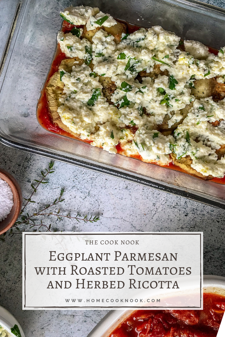 Eggplant Parmesan with Roasted Tomatoes and Herbed Ricotta